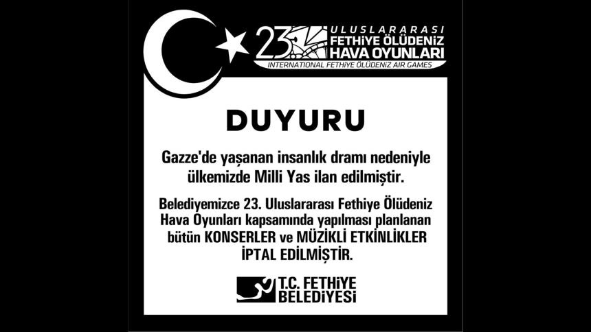 Fethiye Hava Oyunları konserler iptal