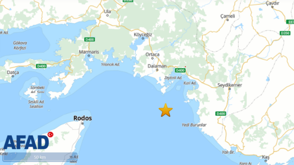 Fethiye Ölüdeniz açıklarında deprem
