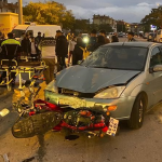otomobilin motosiklete çarptığı kaza