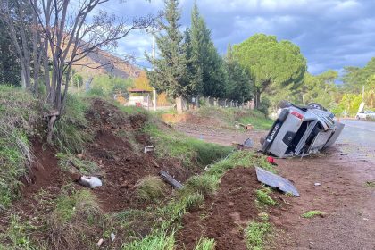 marmaris kaza marmaris trafik kazası kamyonet takla attı