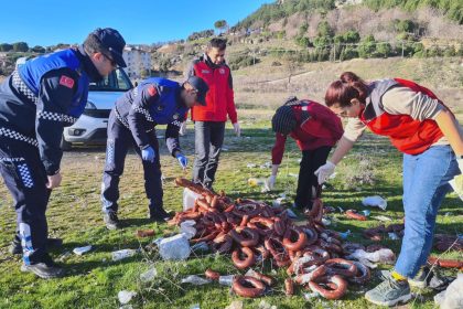 Menteşe yol kenarında sucuk