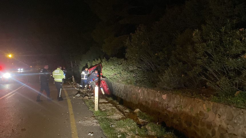 marmaris trafik kazası marmaris kaza marmaris kanala düştü