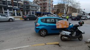 milas kaza, Milas'ta yolun karşısına geçmeye, Milas otomobilin çarptığı yurttaş