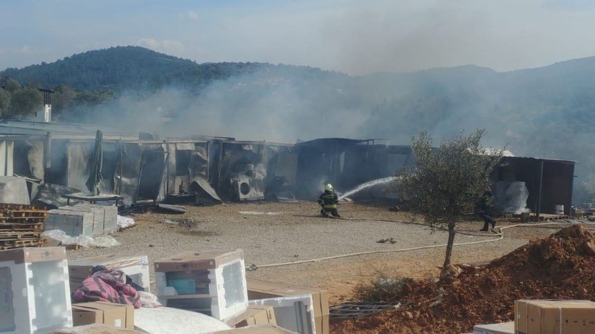 Bodrum'da konteynerlerde yangın, Bodrum konteynerlerde çıkan yangın