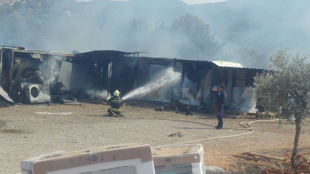 Bodrum'da konteynerlerde yangın, Bodrum konteynerlerde çıkan yangın