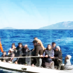 Datça açıklarında batmak üzere, Datça ilçesi açıklarında; lastik botları, Datça açıklarında