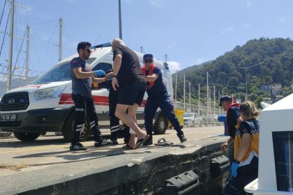 fethiye teknede yaralanan fethiye gezi teknesi yaralı fethiye tıbbi tahliye fethiye tekne tahliye