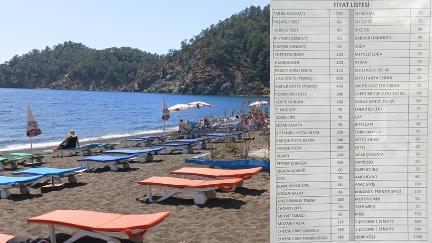 İnlice plajı İnlice ücretli inlice plajı giriş ücreti fethiye inlice plajı giriş