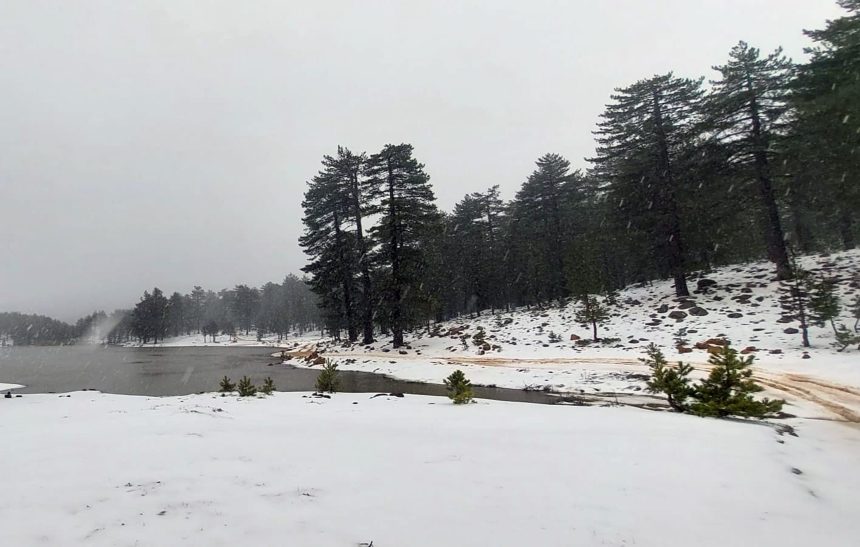 Muğla’nın yüksek kesimlerine, kar yağdı
