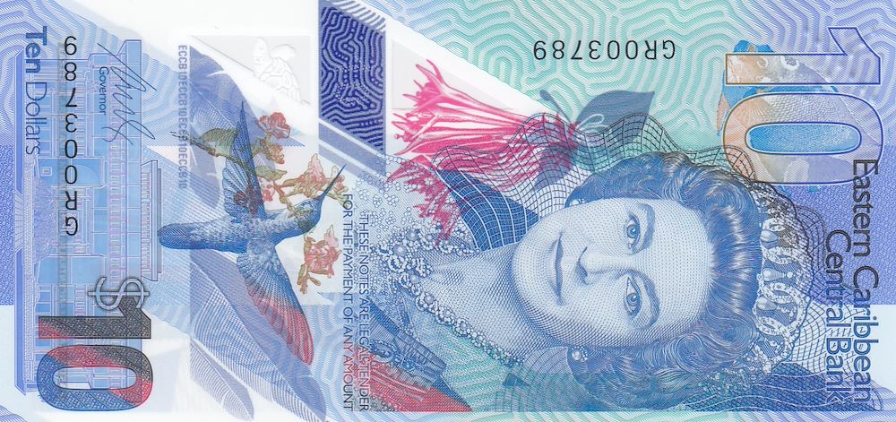2 dolarlık Uluslararası Banknot Topluluğu Karayipler Banknotu