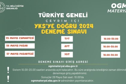 MEB YKS’ye Doğru 2024 YKS’ye Doğru 2024 Türkiye Geneli Çevrim İçi Deneme Sınavı MEB YKS’ye Doğru 2024 Milli Eğitim Bakanlığı deneme sınavı
