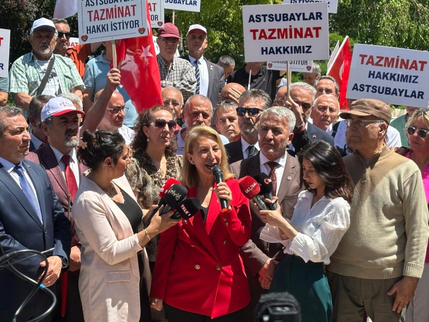 CHP’li Derici’den emekli astsubaylara destek CHP Muğla Milletvekili Süreyya Öneş Derici Türkiye Emekli Astsubaylar Derneği temad tbmm önünde basın açıklaması chp muğla milletvekili emekli astsubaylar