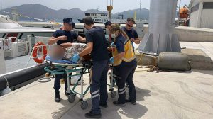 Marmaris tekne teknede yaralanan yurttaş yurttaş kurtarıldı Sahil Güvenlik teknede rahatsızlanan yurttaş