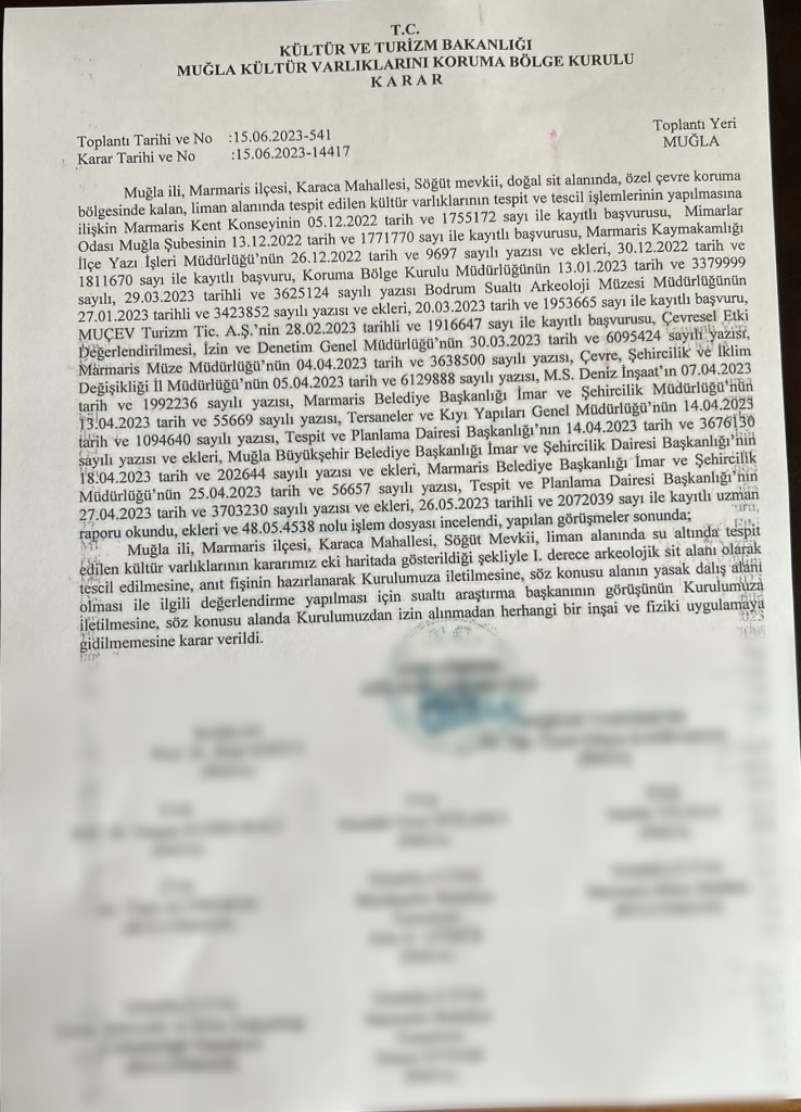 Marmaris Kent Konseyi Yat Yanaşma İskelesi ve Turizm Konaklama Tesisi Marmaris kent konseyi dava Marmaris ÇED davaları