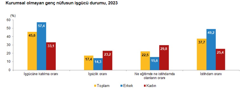 Muğla genç İstatistiklerle Gençlik 2023 Muğla genç nüfus genç nüfusun en az olduğu il TÜİK muğla