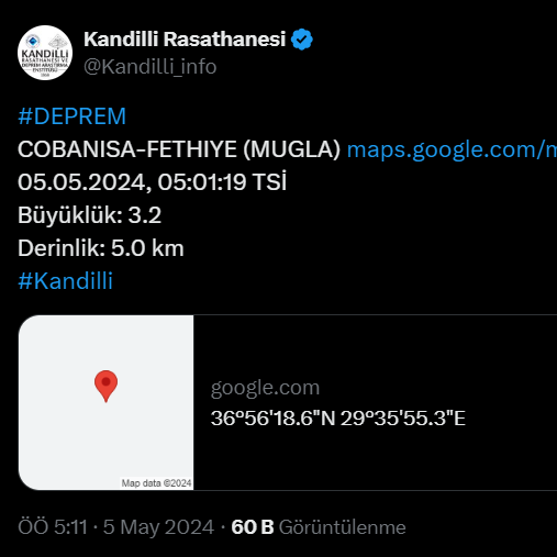 Fethiye deprem