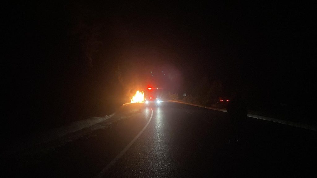 Marmaris’te otomobilde yangın, otomobilde çıkan yangın