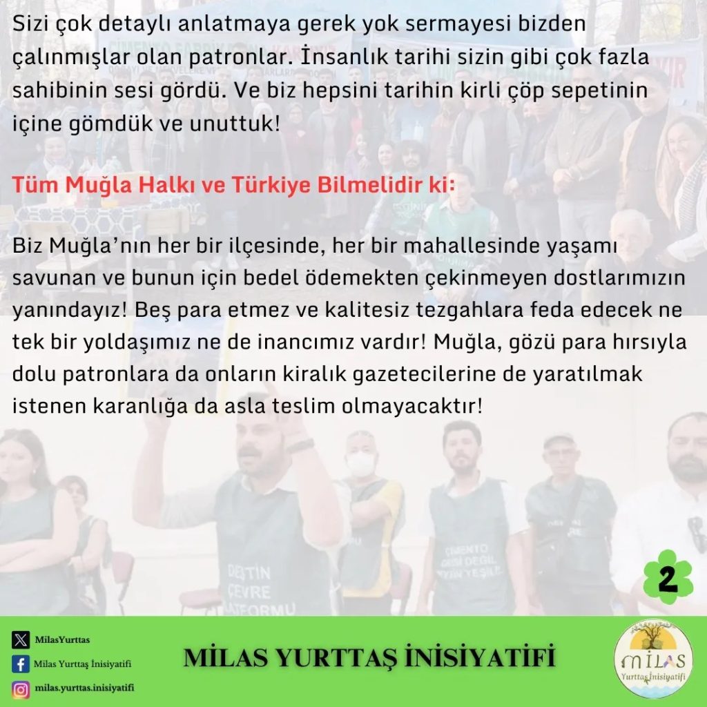 Milas Yurttaş İnisiyatifi, yurttaşların haklarında çıkan iddialara, Bayır ve Deştin