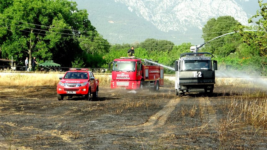menteşe otluk yangın muğla otluk yangın söndürüldü