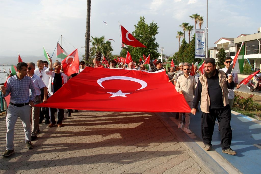 fethiye filistin destek yürüyüşü mitingi