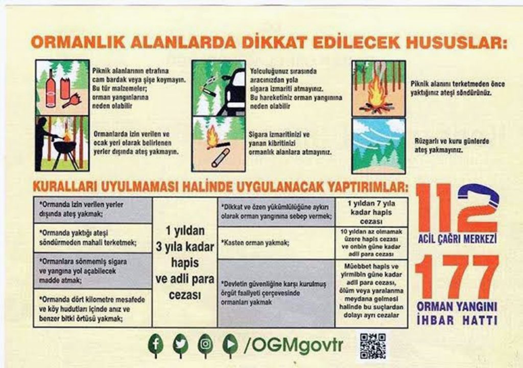 Muğla Orman Bölge Müdürlüğü ekipleri, yangın önleme broşürleri