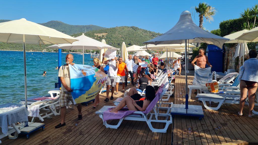 bodrum kıyı işgali bodrum kıyı eylemi Özgür Kıyılar Bodrum İnisiyatifi