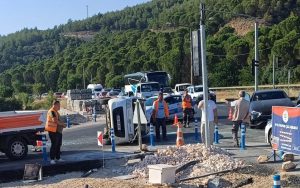 menteşe trafik kazası Menteşe Çevre Yolu menteşe kaza menteşe araba yan yattı