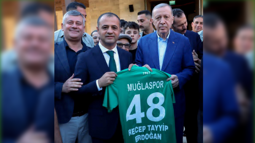 Muğlaspor Kulüp Başkanı Menaf Kıyanç, Recep Tayyip Erdoğan