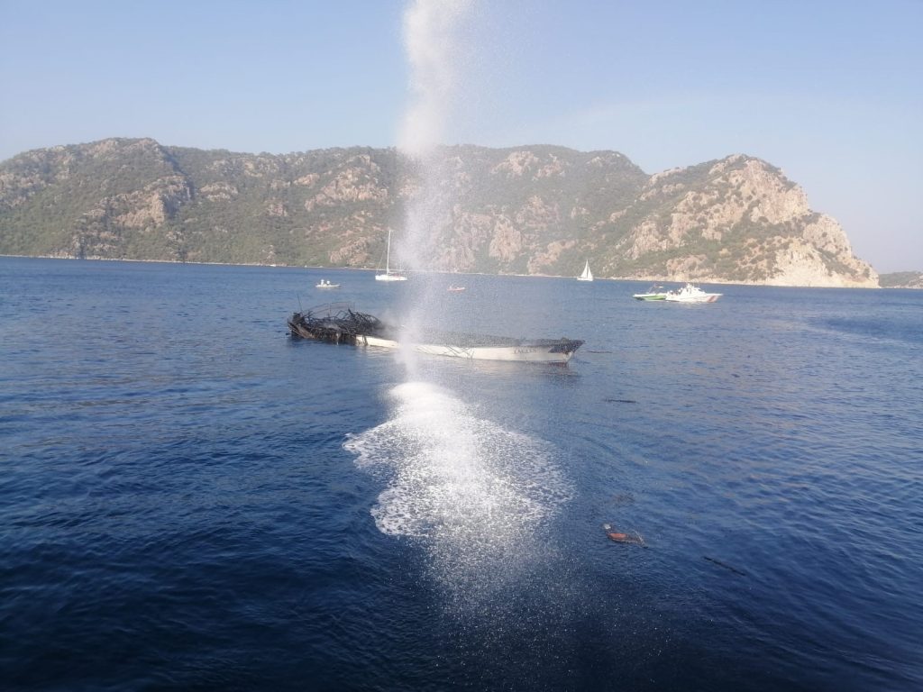 Marmaris tekne yangını Marmaris tekne tekne kaptanı ve sahibi serbest tekne kaptanı ve sahibi adli kontrol Marmaris gezi teknesi yangını