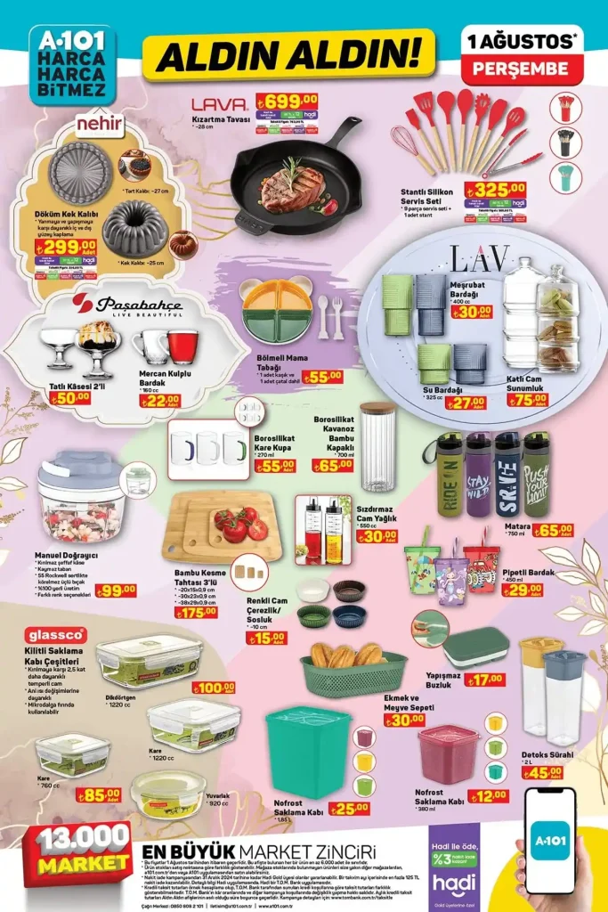 A101 katalog, A101 aktüel, A101 1 Ağustos aktüel, A101 aktüel ürünleri, A101 Ağustos aktüel ürünleri