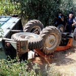 Köyceğiz’de traktör kazası, traktörün devrildiği kazada;