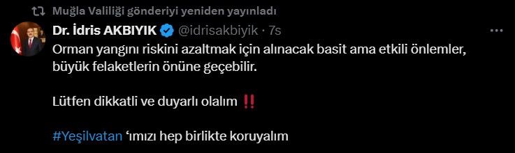 orman yangınlarına karşı uyarı, orman yangınları 