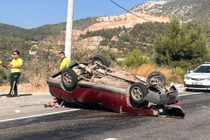 milas trafik kazası milas kaza milas takla attı milas boğa yokuşu kaza milasta kaza