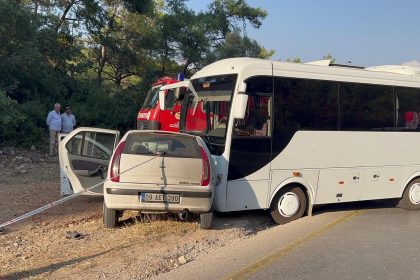 bodrum trafik kazası otomobil ve minübüs çarpıştı muğla trafik