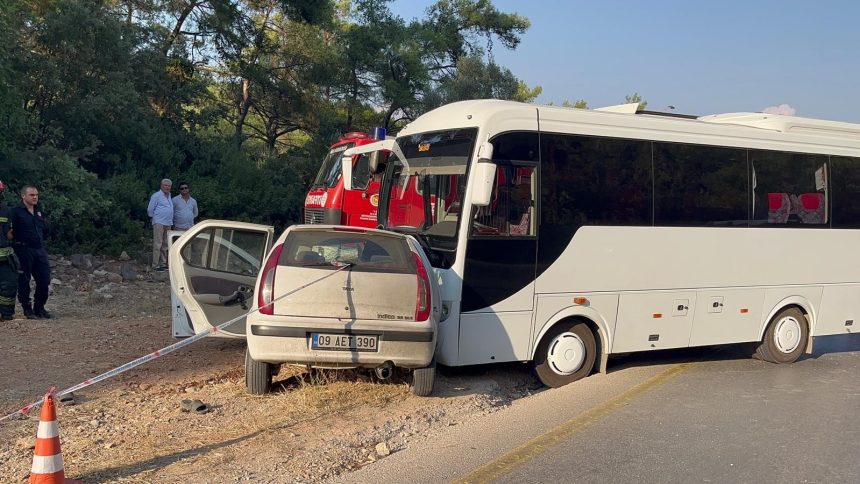 bodrum trafik kazası otomobil ve minübüs çarpıştı muğla trafik