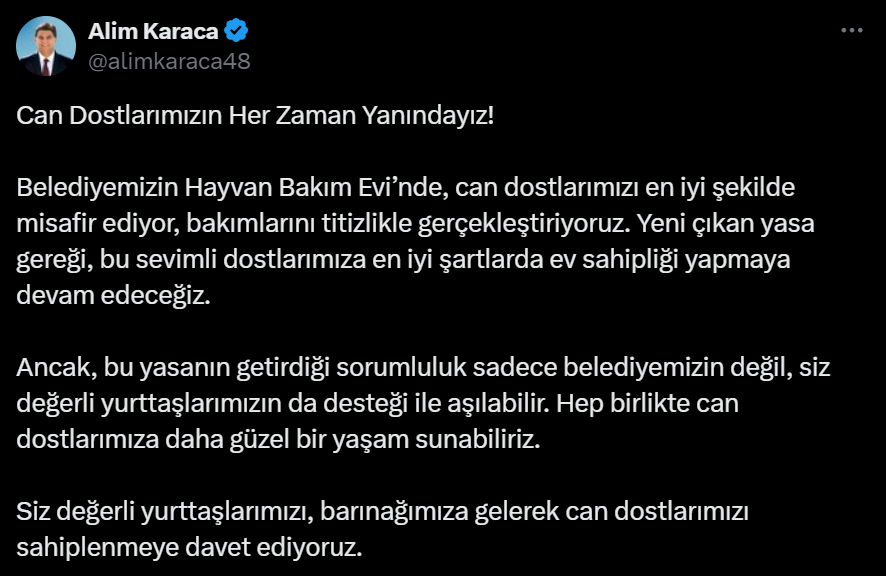 alim karaca sahiplenme çağrısı sokak hayvanları
