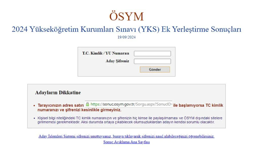 ek yerleştirme sonuçlarıYKS ek yerleştirme sonuçlarıYKS ek tercih sonuçlarıYKS ek tercihlerek tercih sonuçları açıklandı