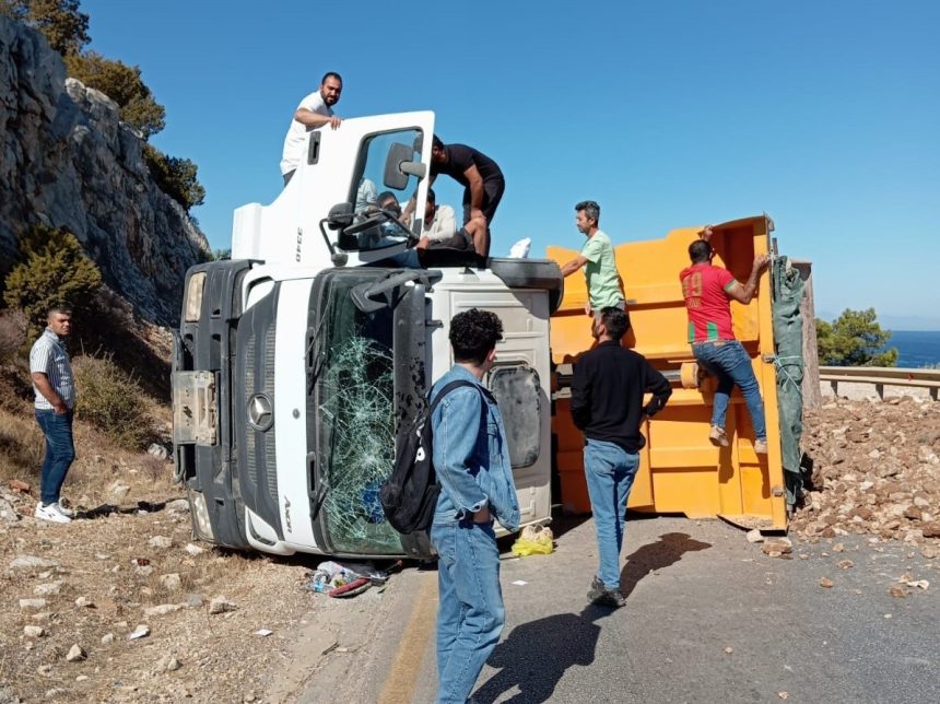 Bodrum harfiyat kamyonu Bodrum harfiyat kamyonu kazası bodrum trafik kazası