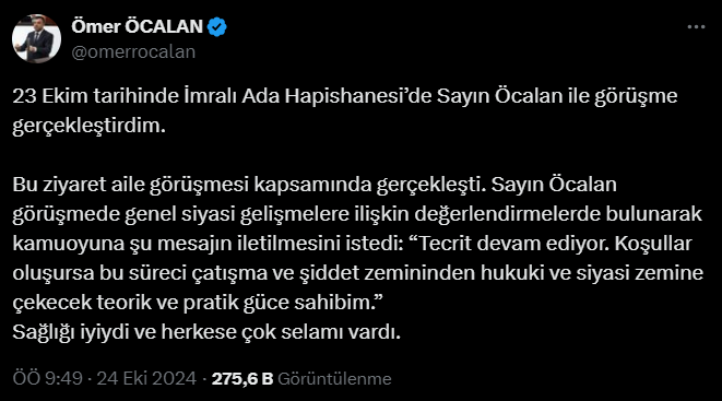 ömer öcalan imralı, ömer öcalan kimdir, abdullah öcalan, ömer öcalan tbmm, imralı cezaevi