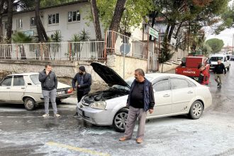 yatağan araç yangını Yatağan yangın yatağan araba yangını