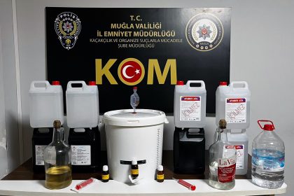 Muğla kaçak içki operasyonu Muğla içki kaçağı operasyonu Muğla İl Emniyet Müdürlüğü KOM Şube Müdürlüğü içki operasyonu
