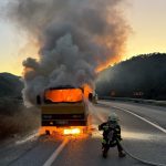 fethiyede kamyonet yandı, fethiyede kamyonet alev aldı, fethiyede yakıt dolu tanker yandı, göcekte yakıt dolu tanker yandı, göcekte kamyonet yandı