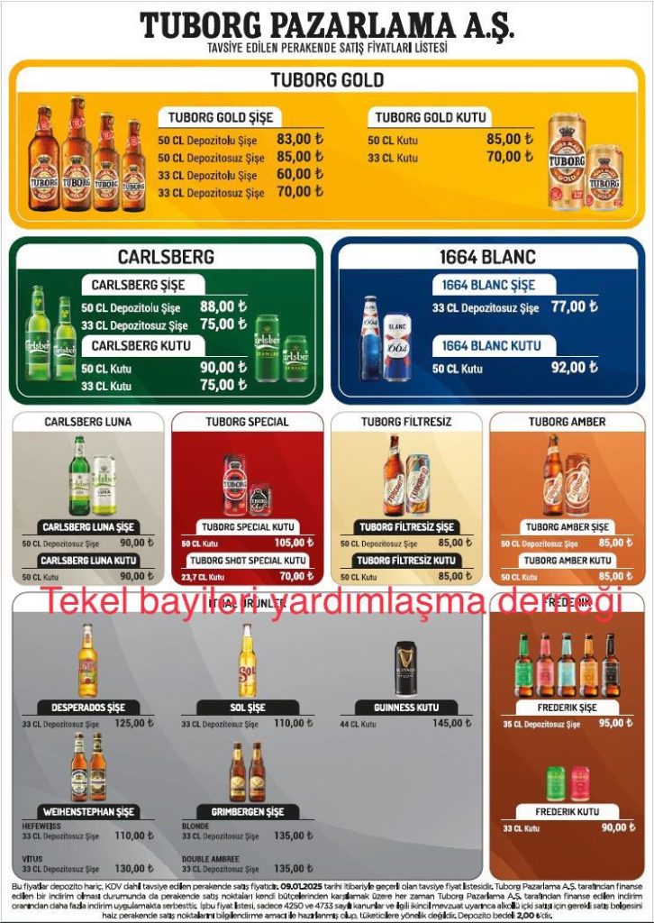 Tuborg zammı içki zammı alkol fiyatlarına zam Beyler Beyi rakı zam