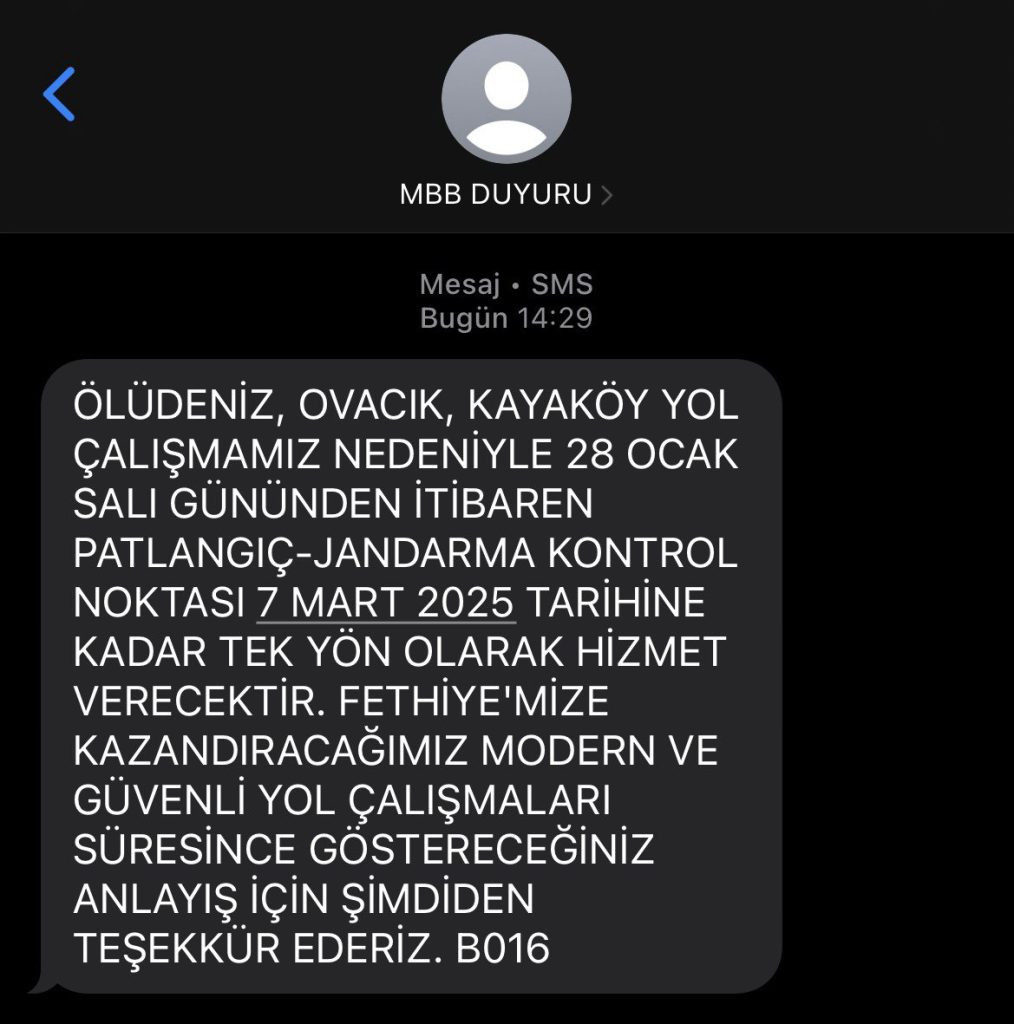 fethiye yol çalışmaları, ölüdeniz yol çalışmaları, fethiye ölüdeniz yol, muğla büyükşehir yol çalışmaları, fethiye yol çalışması sms