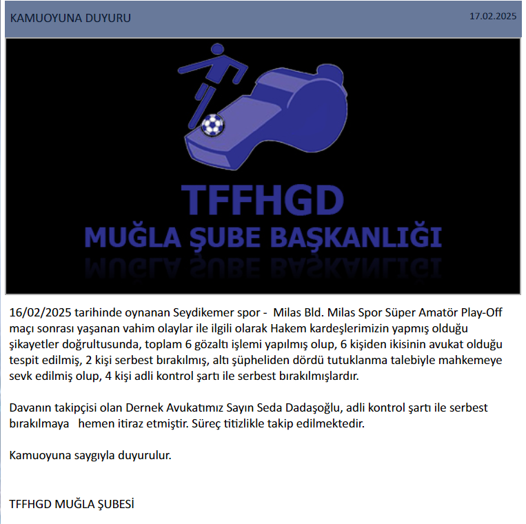 seydikemerspor seydikemerspor milasspor tffhgd muğla seydikemerspor hakeme şiddet seydikemerspor taraftarı