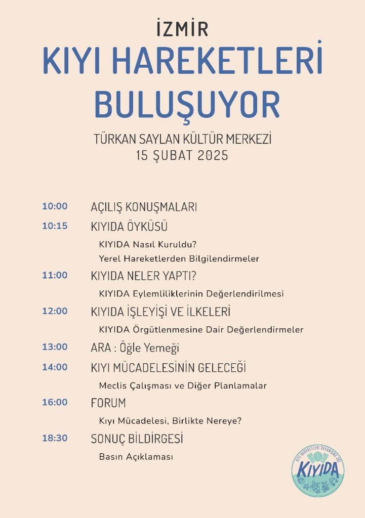 Kıyı Hareketleri Dayanışma Ağı KIYIDA izmir buluşması KIYIDA izmir  KIYIDA Türkan Saylan Kültür Merkezi