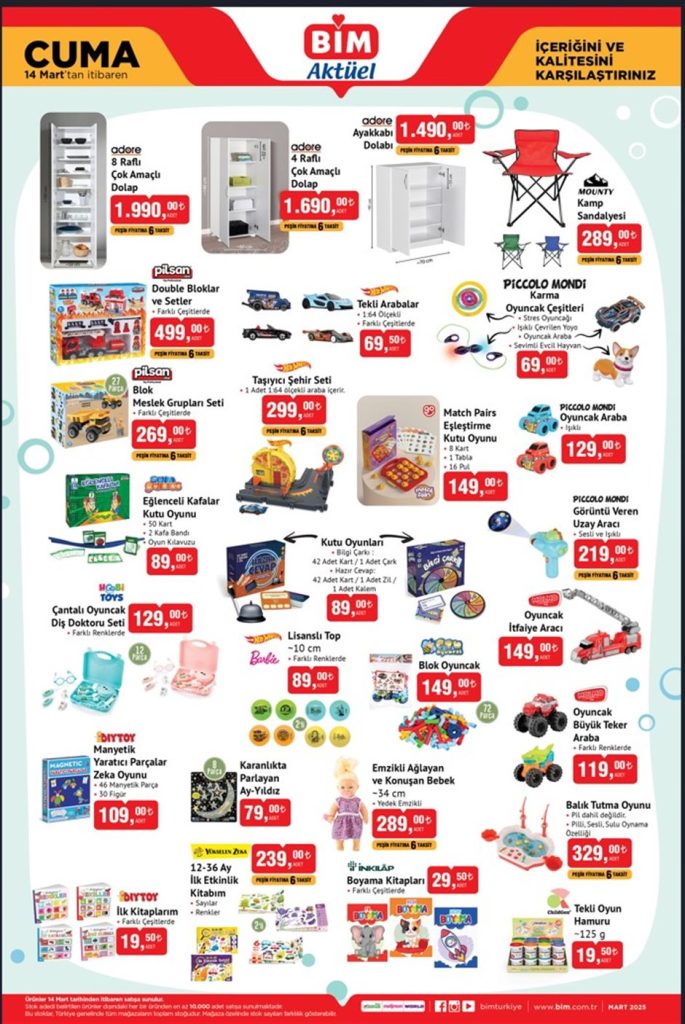 bim aktüel, bim 14 Mart 2025, bim elektrikli bisiklet,bim çapa makinesi, bim mutfak ürünleri