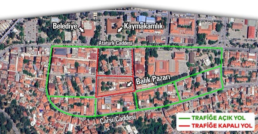 fethiye balık pazarı, fethiye balık pazarı yol çalışması, fethiye yol çalışması, fethiye trafiğe kapalı, fethiye trafiğe kapalı sokaklar