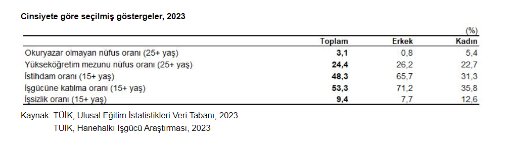 istatistiklerle kadın, 2024 istatistiklerle kadın, tüik istatistiklerle kadın, tüik 8 mart, tüik 8 mart raporu