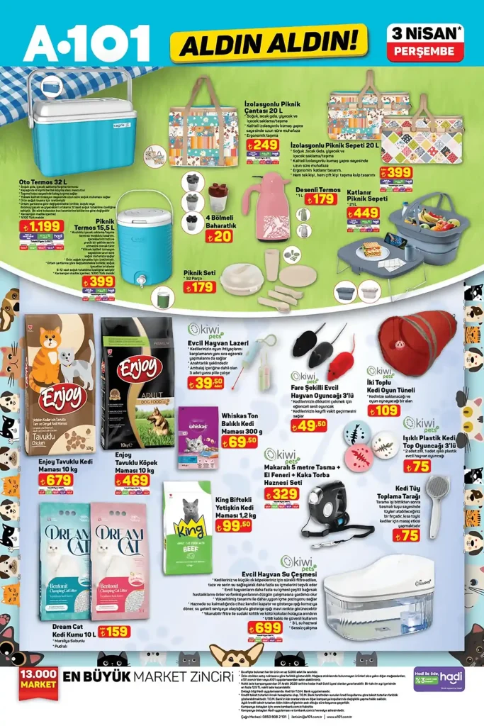 a101 3 Nisan 2025, a101 aktüel katalog, a101 televizyon kampanyası, a101 scooter moped, a101 evcil hayvan ürünleri